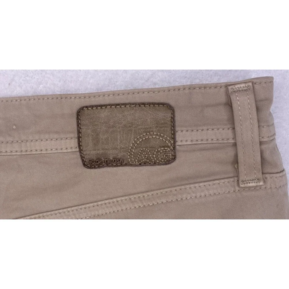 AG Adriano Goldschmied The Protege Straight Leg Pants 38x34 Khaki Tan Made in US